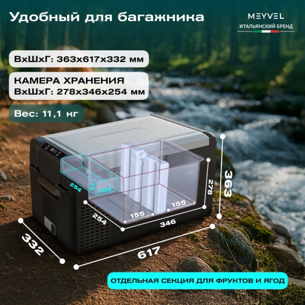 Компрессорный автохолодильник Meyvel AF-L25 ICE (12/24V)